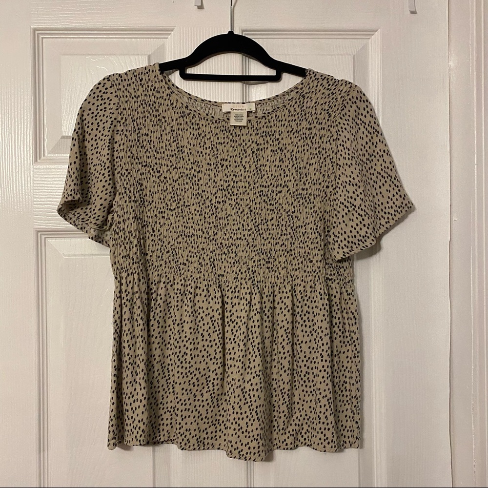Black and Tan Dalmatian print shirt